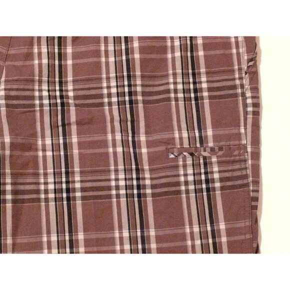 NWT PERRY ELLIS Mens Shorts Flat Front Plaid brown black white size 38" waist - Picture 4 of 5